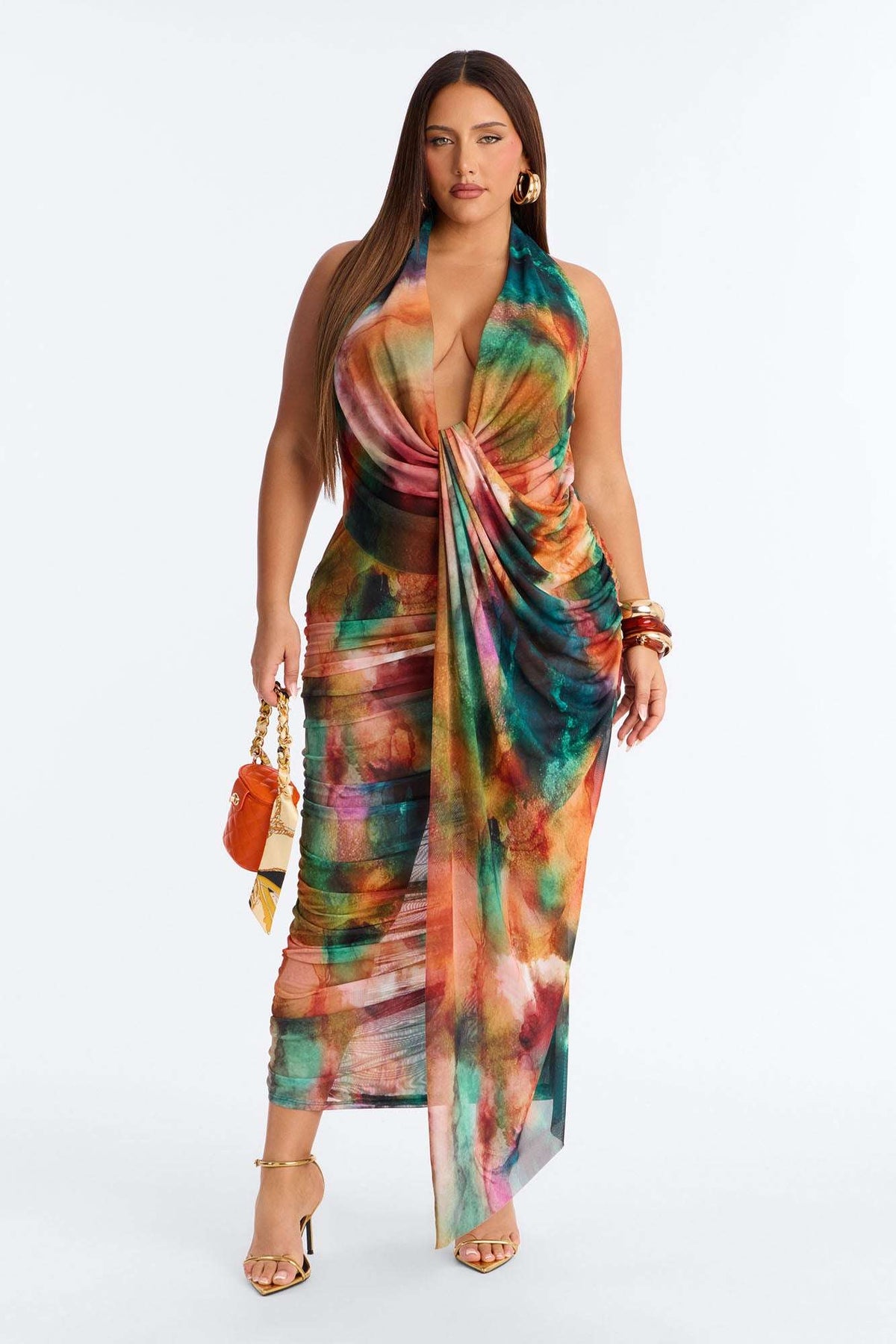 Vestido Feminino Estampado Longo Frente Única – Doce Malícia