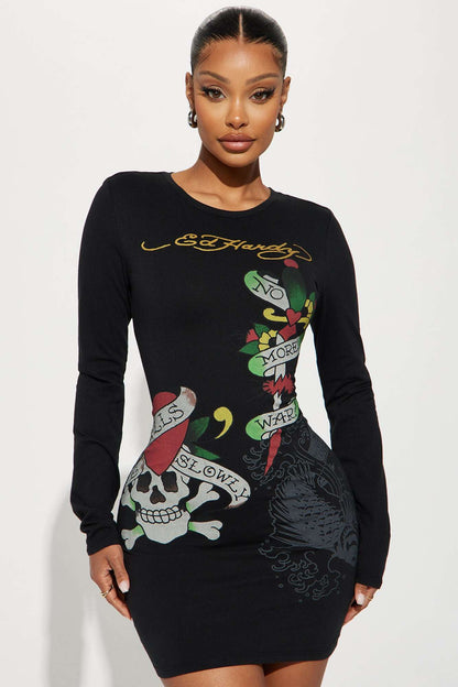 Vestido Feminino Estampado Preto – Doce Malícia