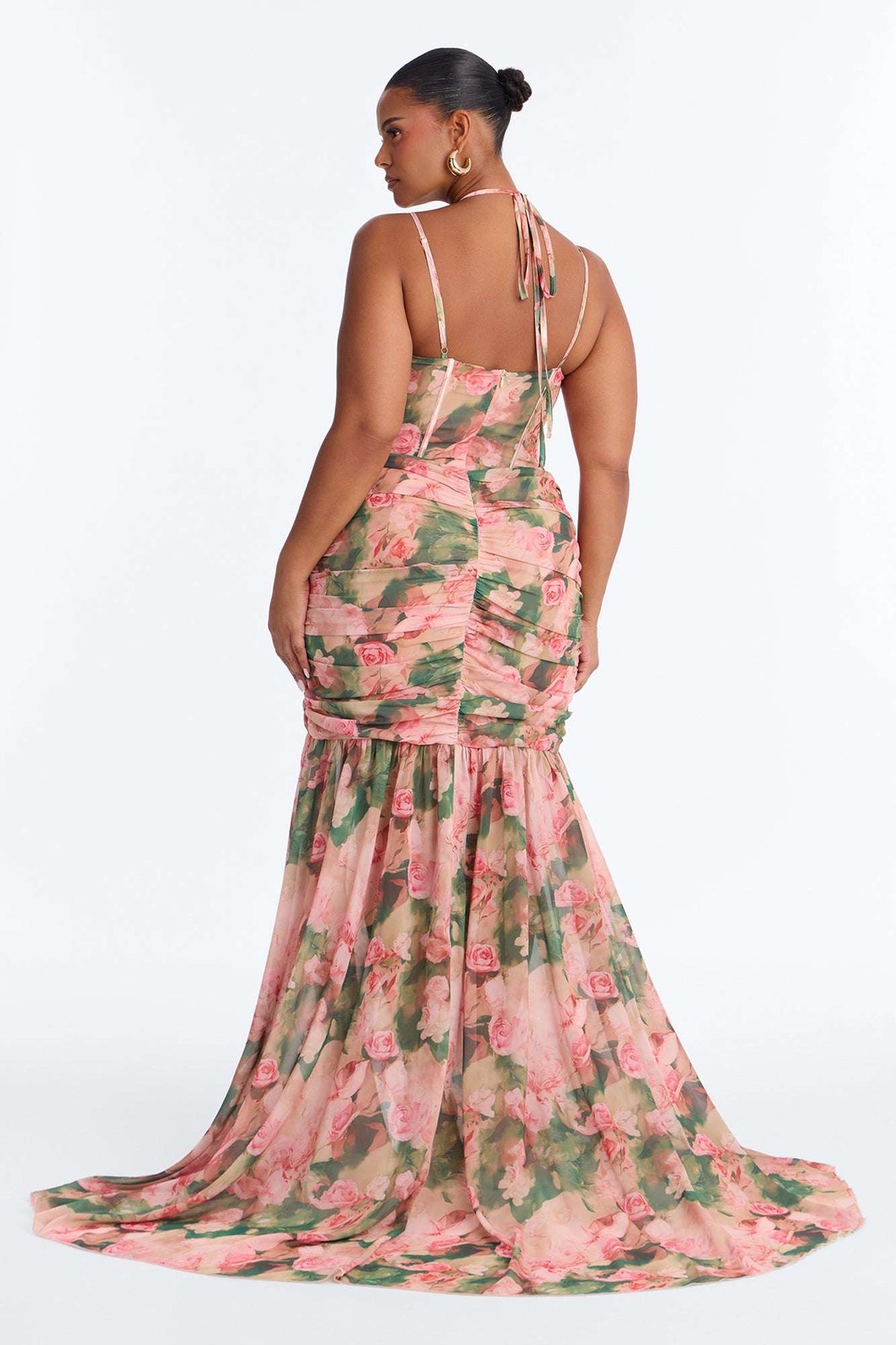 Vestido Feminino Floral Estampado Longo Marrom – Doce Malícia