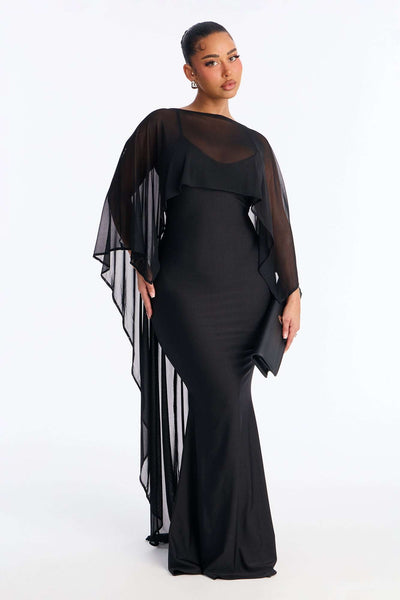 Vestido Feminino Longo Alcinha Cetim Preto – Doce Malícia