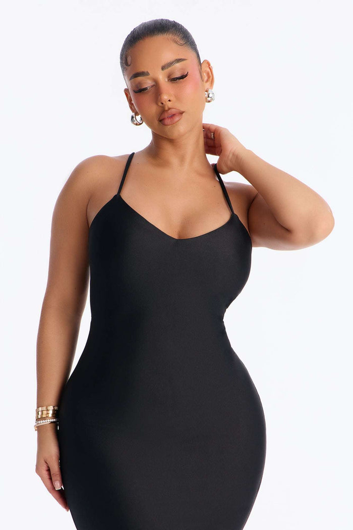 Vestido Feminino Longo Alcinha Cetim Preto – Doce Malícia — Doce Malícia