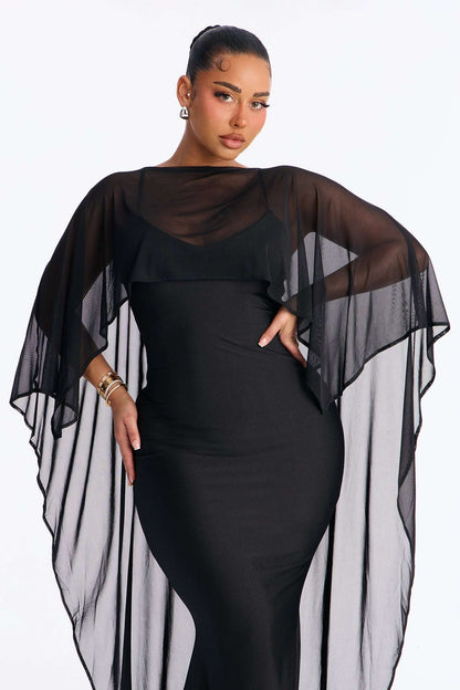 Vestido Feminino Longo Alcinha Cetim Preto – Doce Malícia