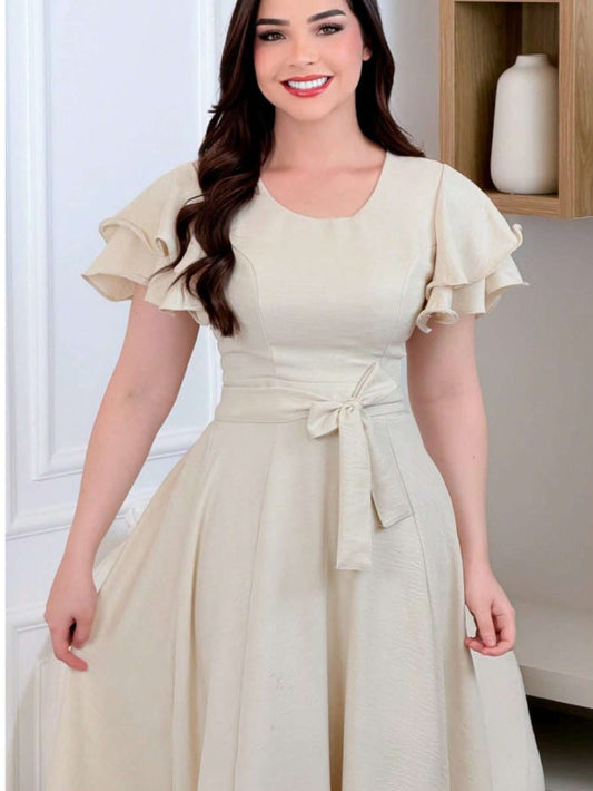 Vestido Midi Manga Bufante – Doce Malícia