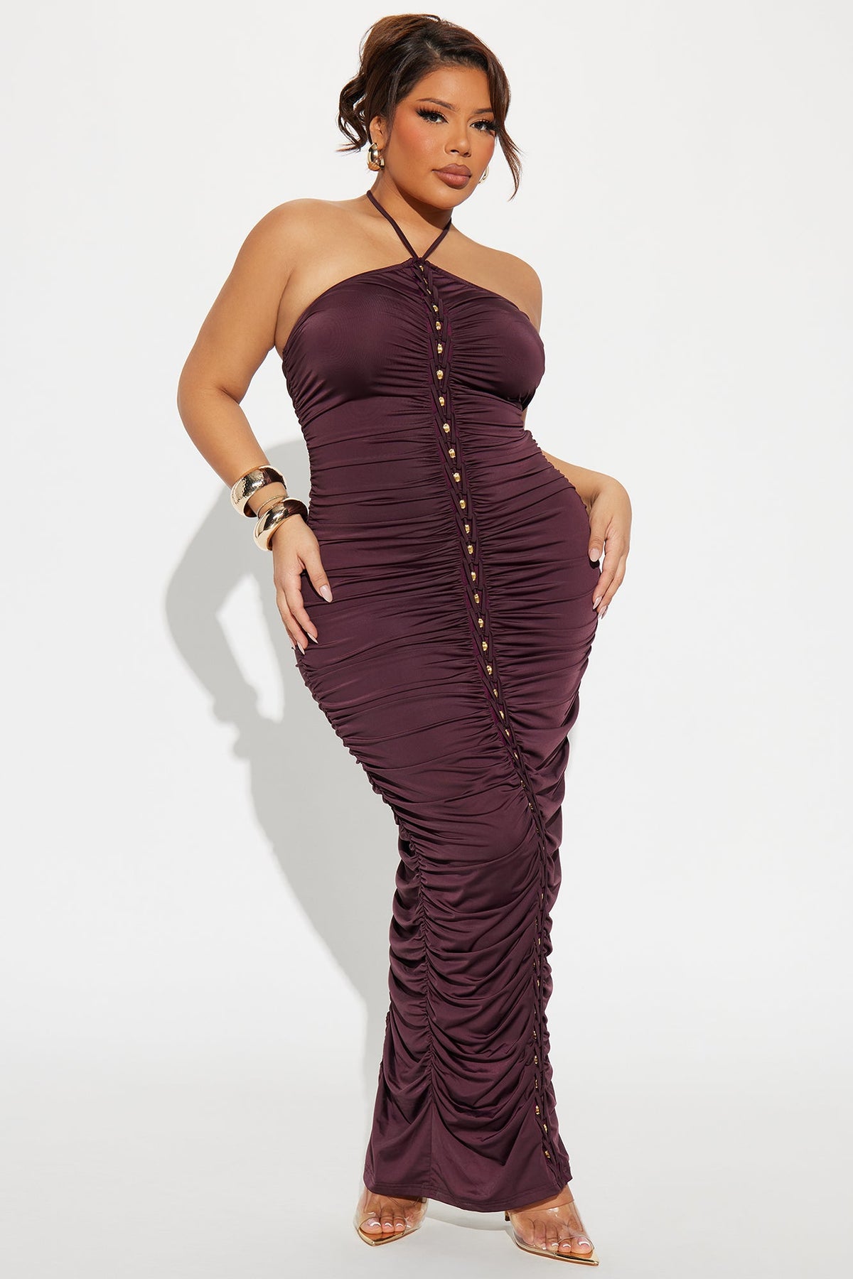 Vestido Feminino Longo Frente Única Roxo – Doce Malícia