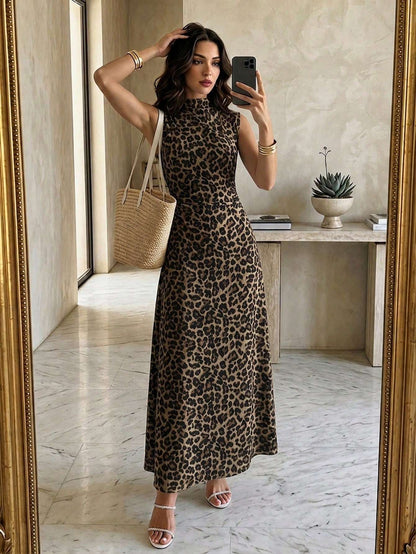 Vestido Longo Animal Print Onça – Doce Malícia