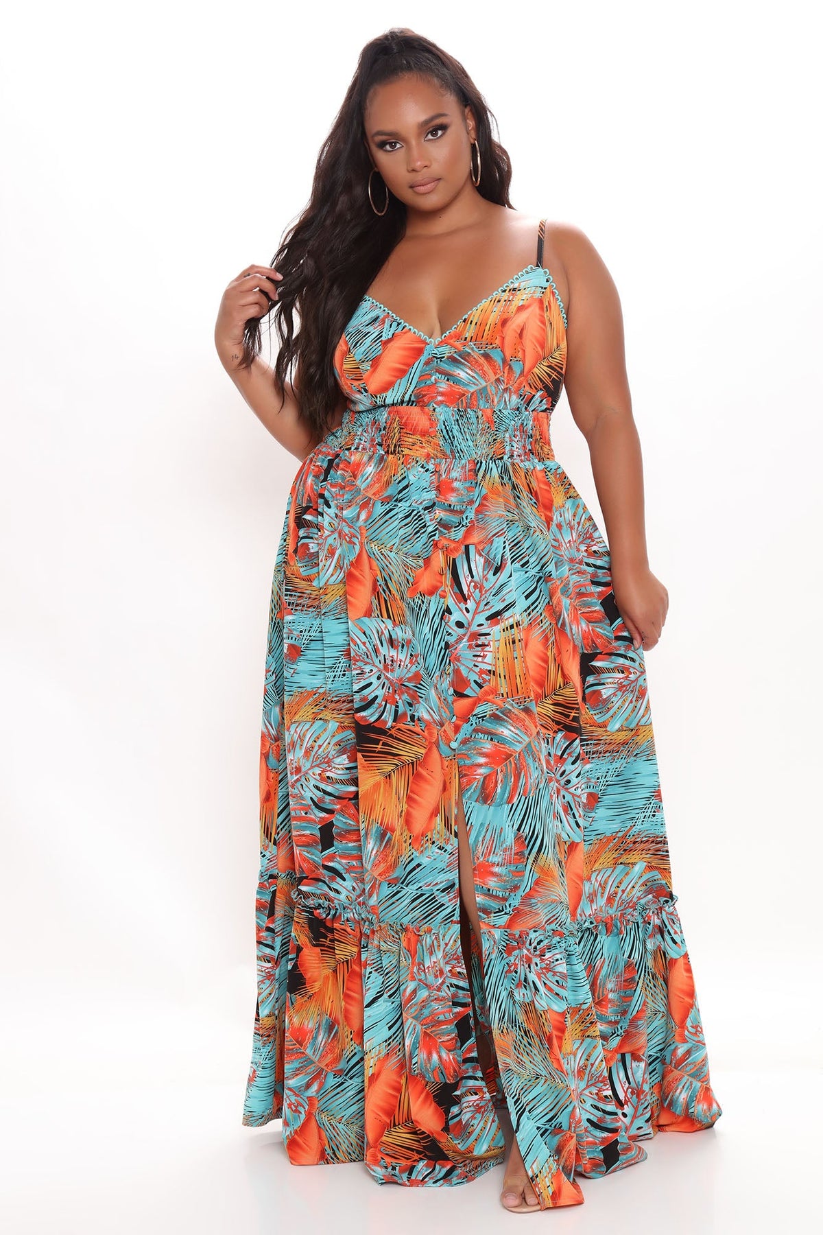 Vestido Feminino Longo Tropical Preto – Doce Malícia