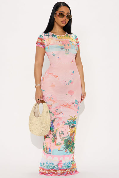 Vestido Feminino Longo Tule Rosa – Doce Malícia