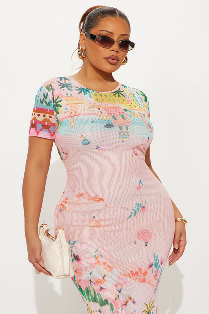 Vestido Feminino Longo Tule Rosa – Doce Malícia