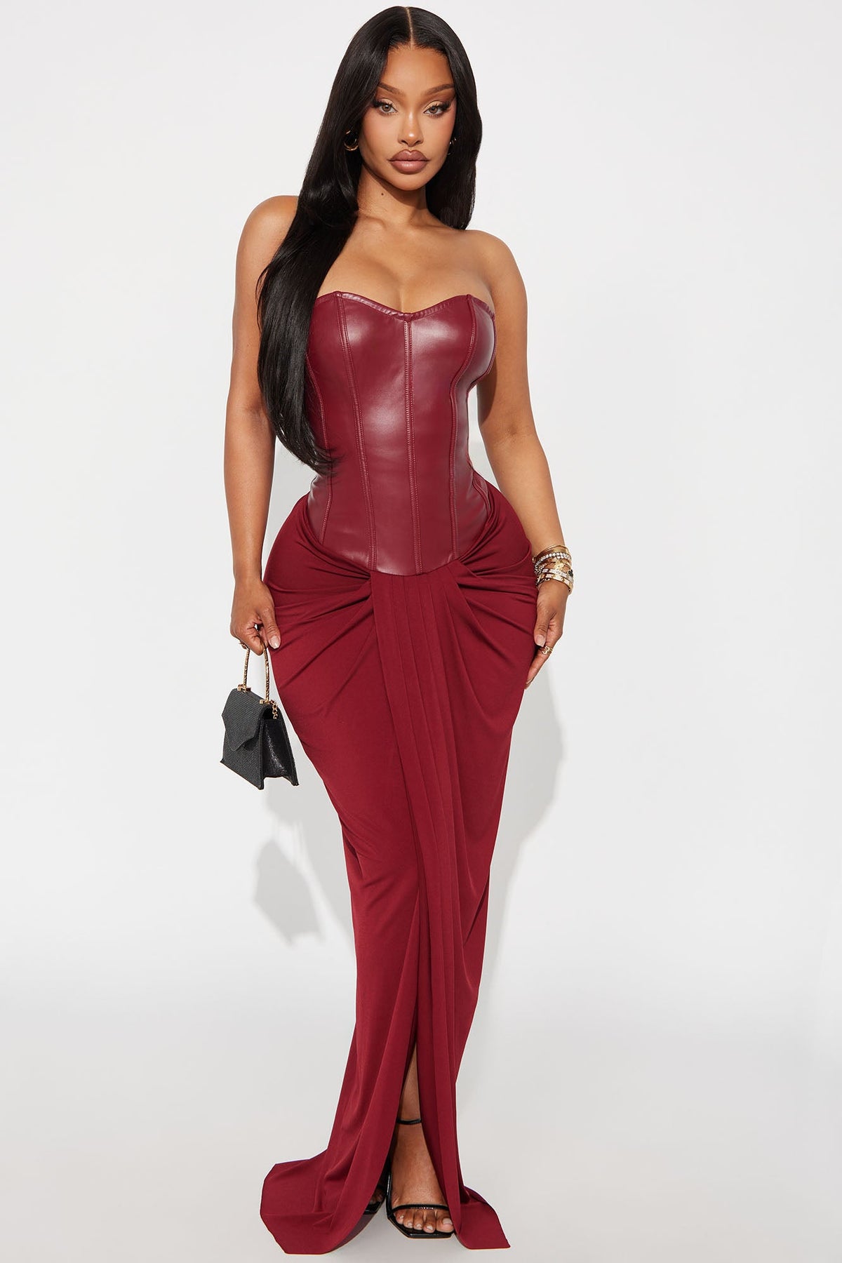 Vestido Feminino Longo Vinho – Doce Malícia