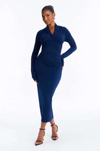 Vestido Feminino Midi Azul – Doce Malícia
