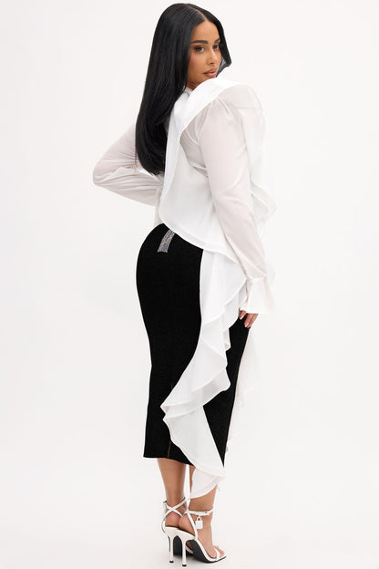 Vestido Feminino Midi Branco – Doce Malícia