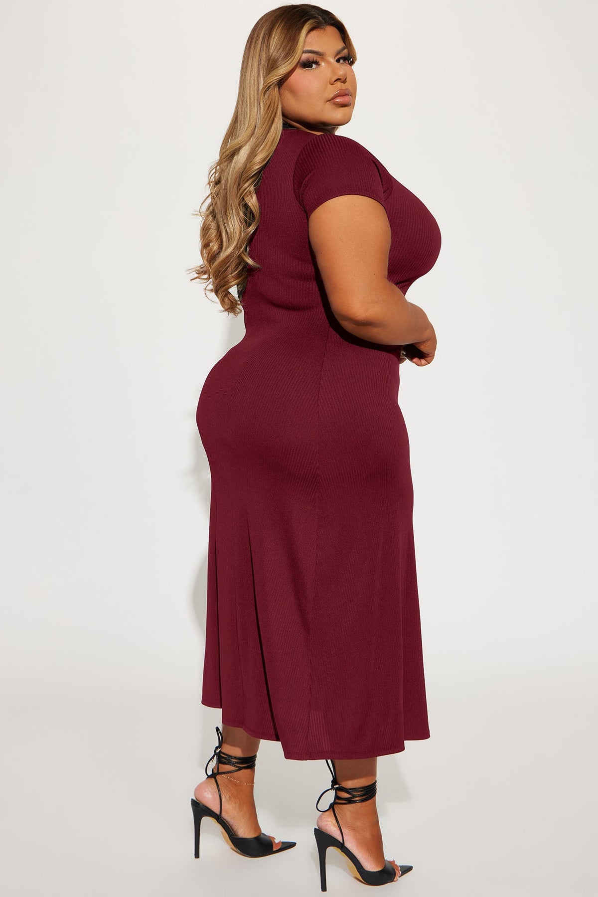 Vestido Feminino Midi Canelado Bege – Doce Malícia