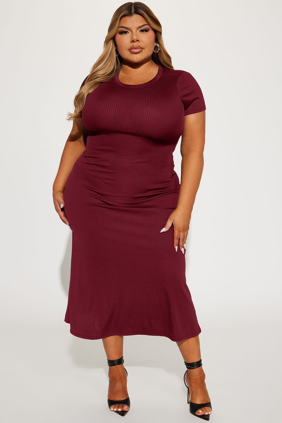 Vestido Feminino Midi Canelado Bege – Doce Malícia