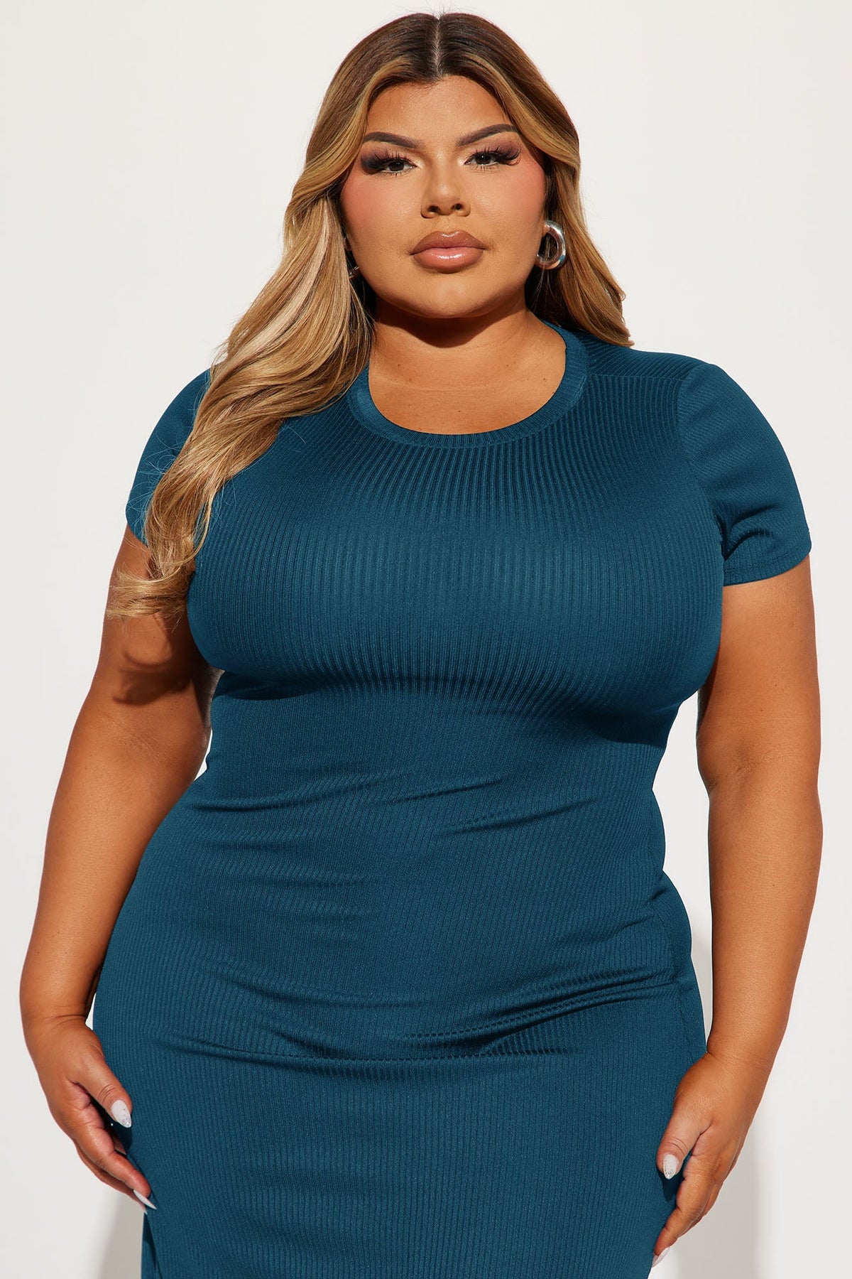 Vestido Feminino Midi Canelado Bege – Doce Malícia