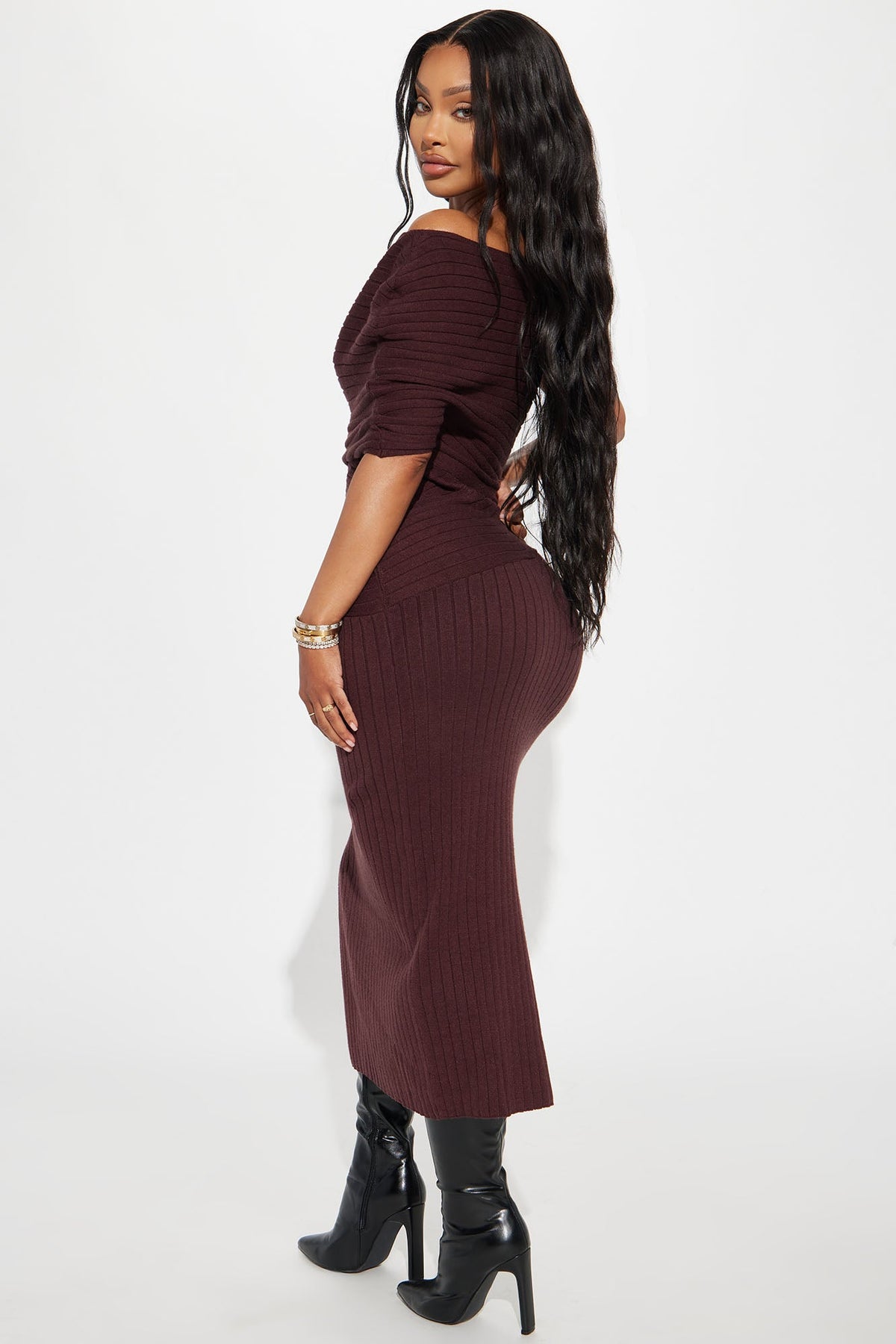 Vestido Feminino Midi Marrom – Doce Malícia