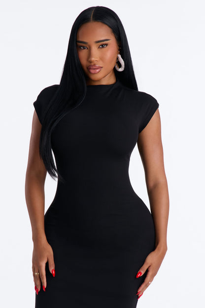 Vestido Feminino Midi Preto – Doce Malícia