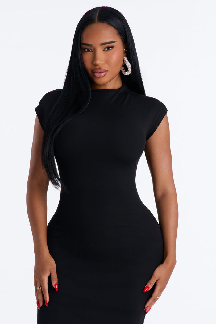 Vestido Feminino Midi Preto – Doce Malícia — Doce Malícia