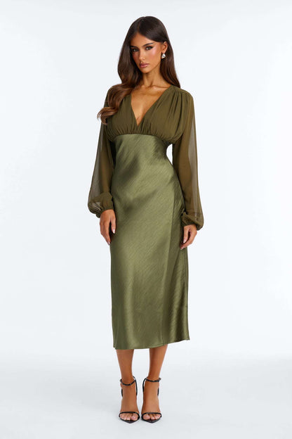 Vestido Feminino Midi Tule Cetim Vermelho – Doce Malícia