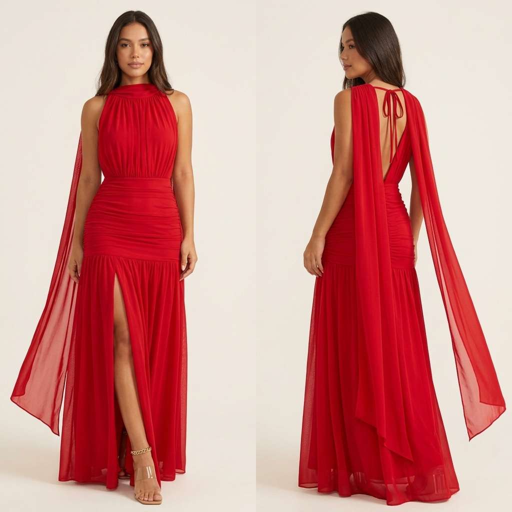 Vestido Feminino Plissada – Doce Malícia - Vermelho