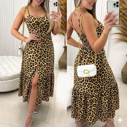Vestido Midi Botões Alça Fina Poá – Doce Malícia