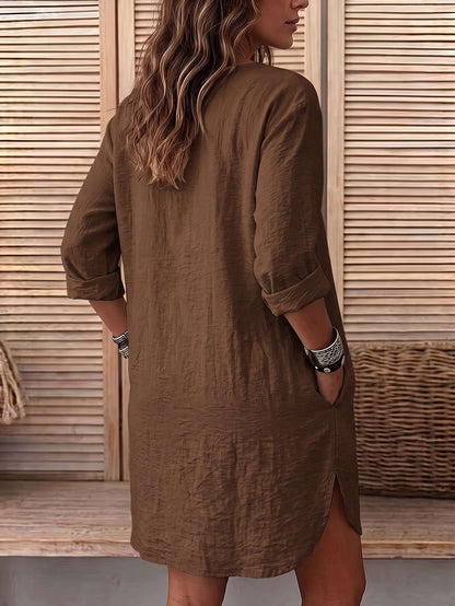 Vestido Chemise Botões Linho – Doce Malícia