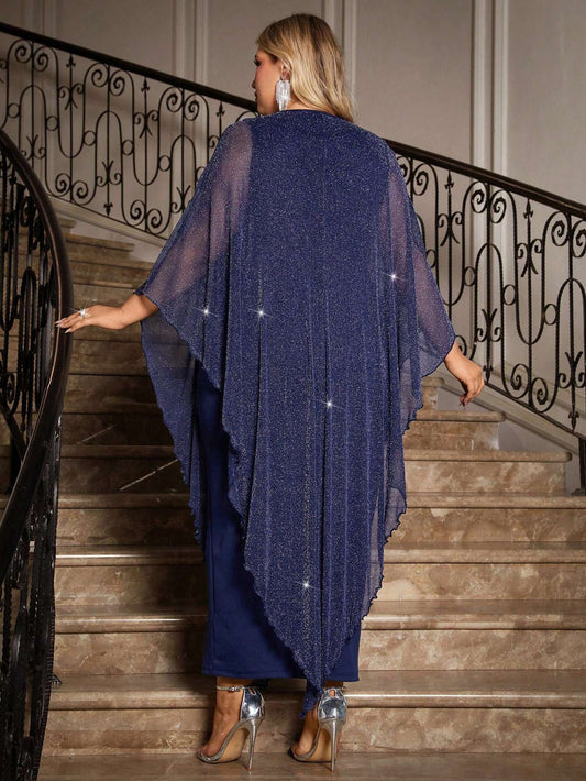 Vestido Longo Feminino Plus Size Lurex – Doce Malícia