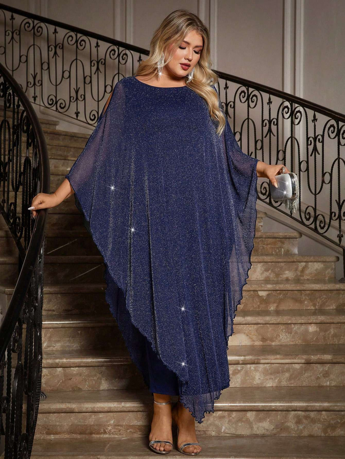Vestido Longo Feminino Plus Size Lurex – Doce Malícia