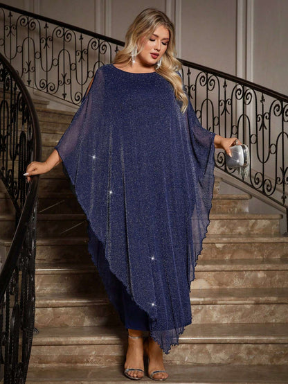 Vestido Longo Feminino Plus Size Lurex – Doce Malícia