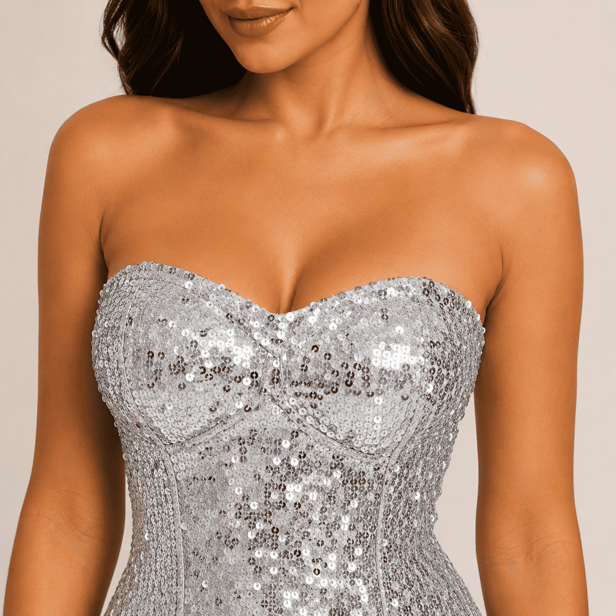 Vestido Flawless Paetê - Prata