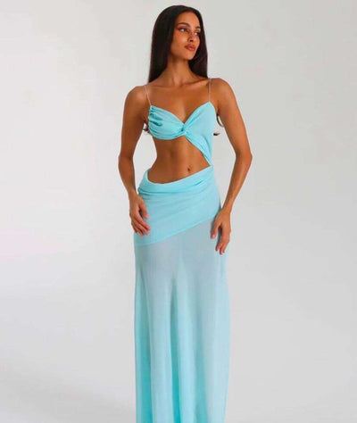 Vestido Balneário - Azul