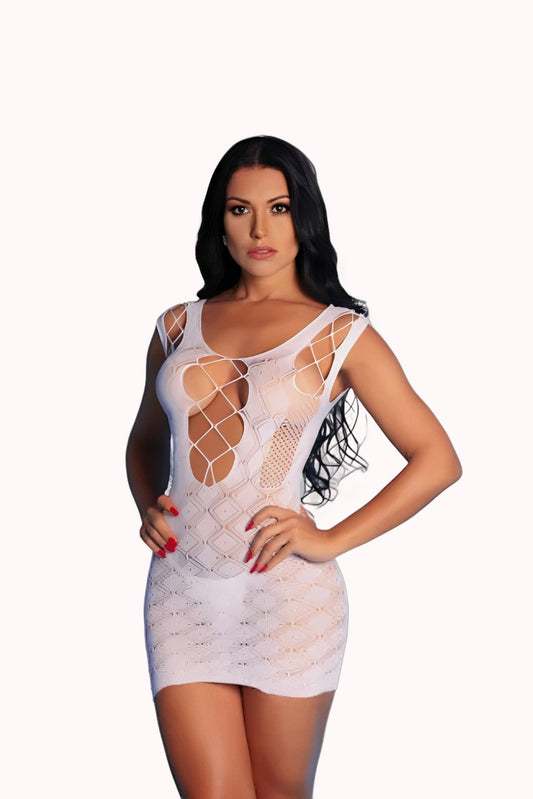 Vestido Bodystocking Branco – Doce Malícia
