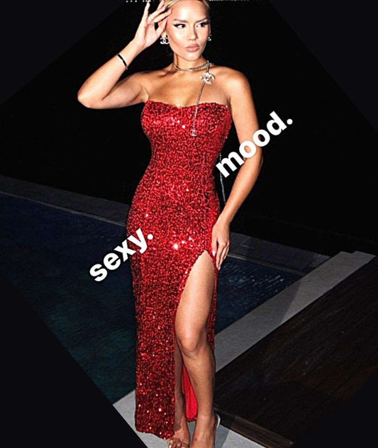 Vestido Flawless Paetê - Vermelho
