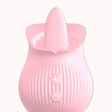 Vibrador em Silicone Recarregável – 12 Modos de Estimulação Rosa com Língua – Doce Malícia