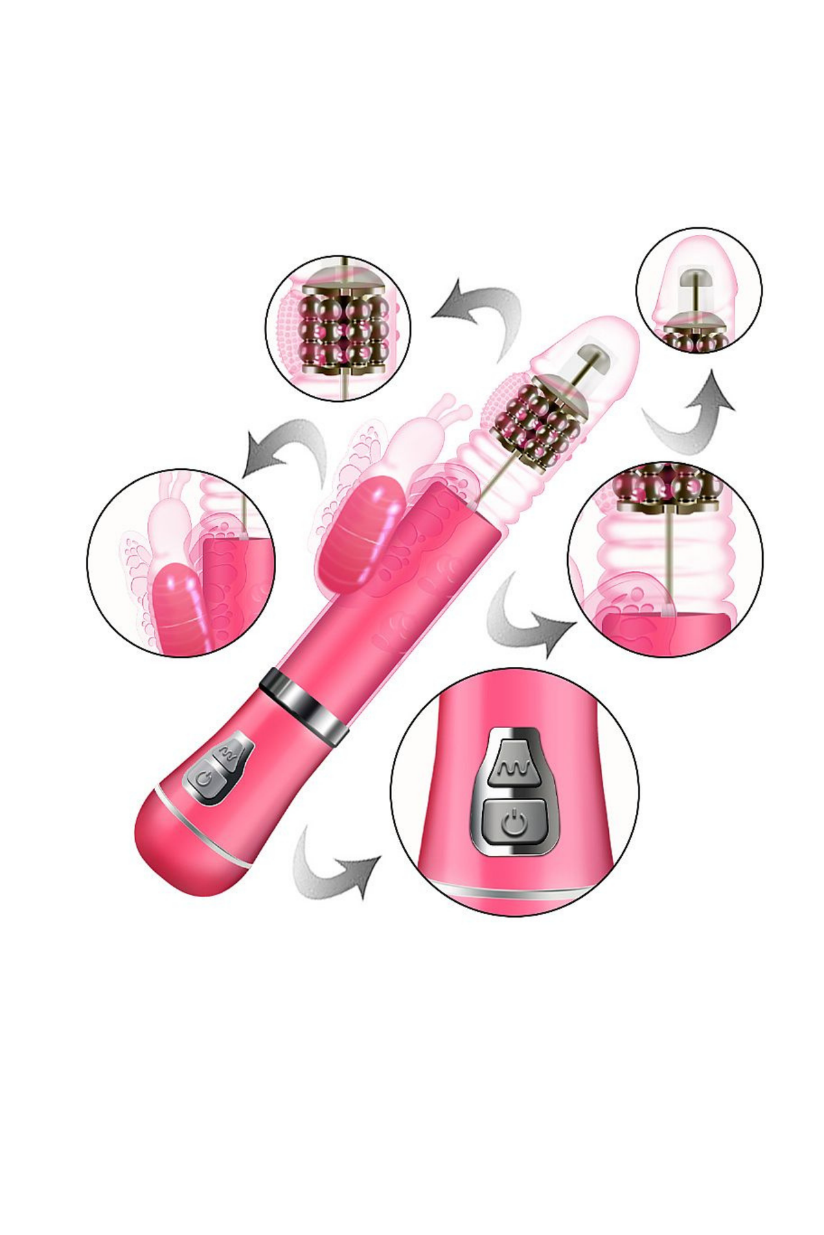 Vibrador Rotativo de Borboleta com em rosa – Doce Malícia