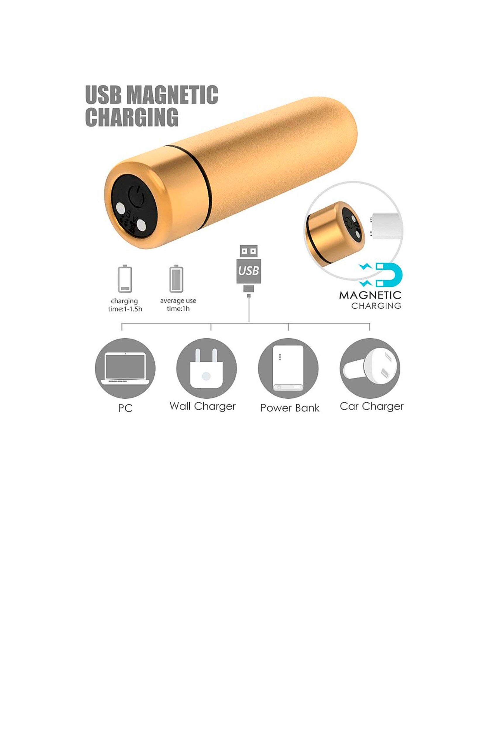 Vibrador Bullet Recarregável – SEED 3 em dourado – Doce Malícia