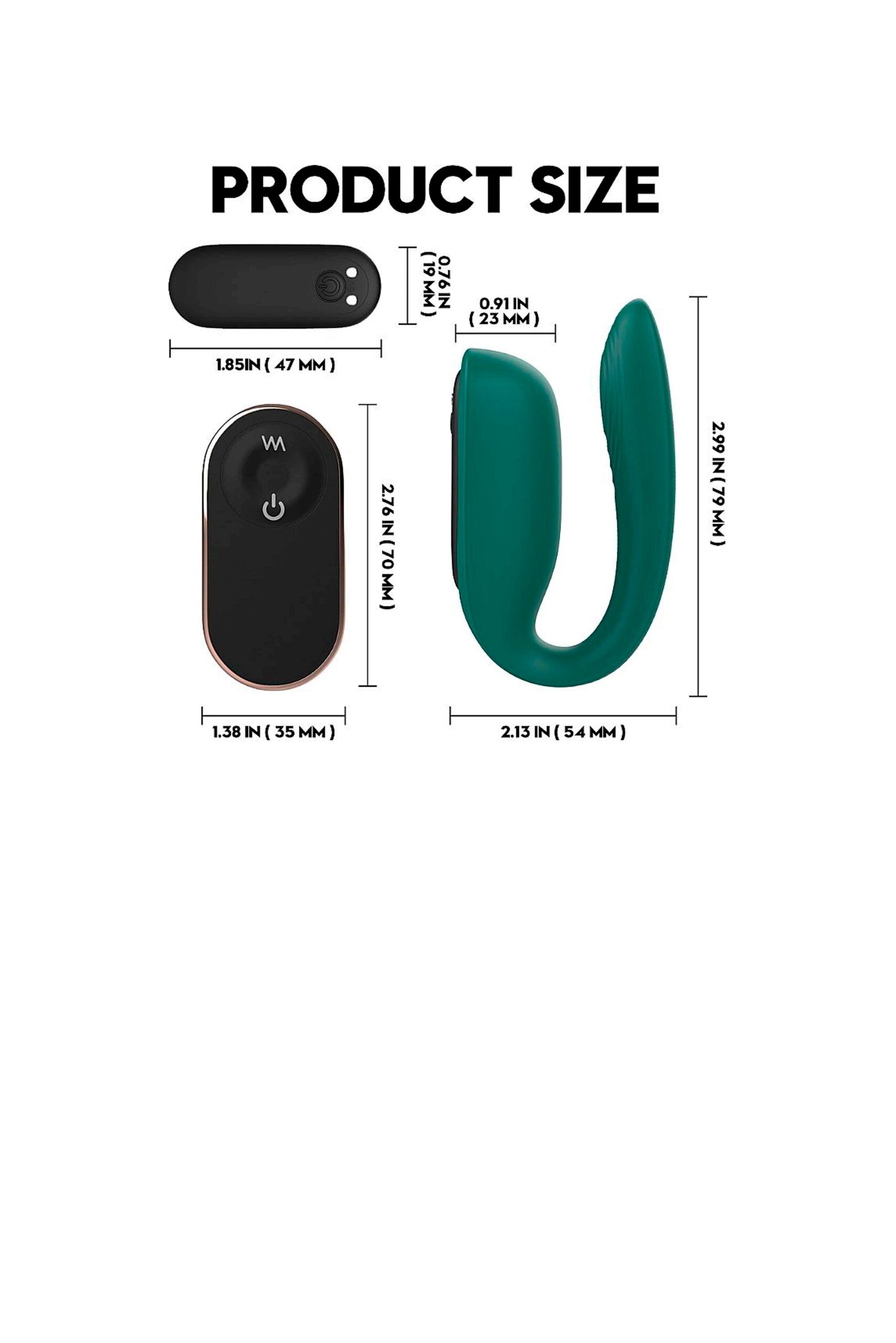 Vibrador de Casal com Controle em Preto – Doce Malícia