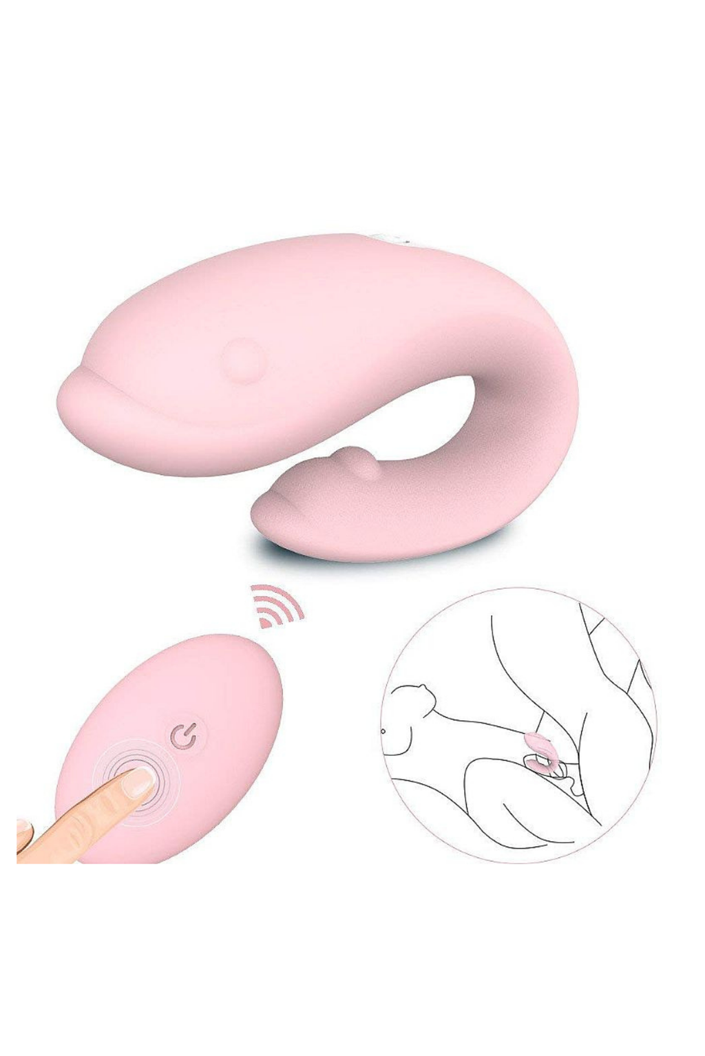Vibrador de Casal Golfinho Recarregável em rosa – Doce Malícia
