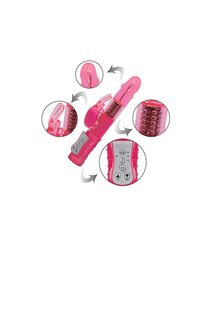 Vibrador Rotativo Liso Recarregável Rabbit em rosa – Doce Malícia
