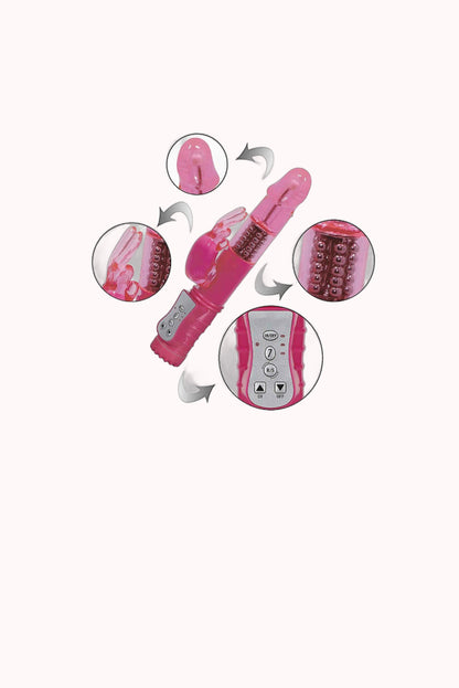 Vibrador Rotativo Liso Recarregável Rabbit – 7 Vibrações com Rotação 360º – Doce Malícia