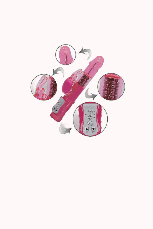 Vibrador Rotativo Liso Recarregável Rabbit – 7 Vibrações com Rotação 360º – Doce Malícia