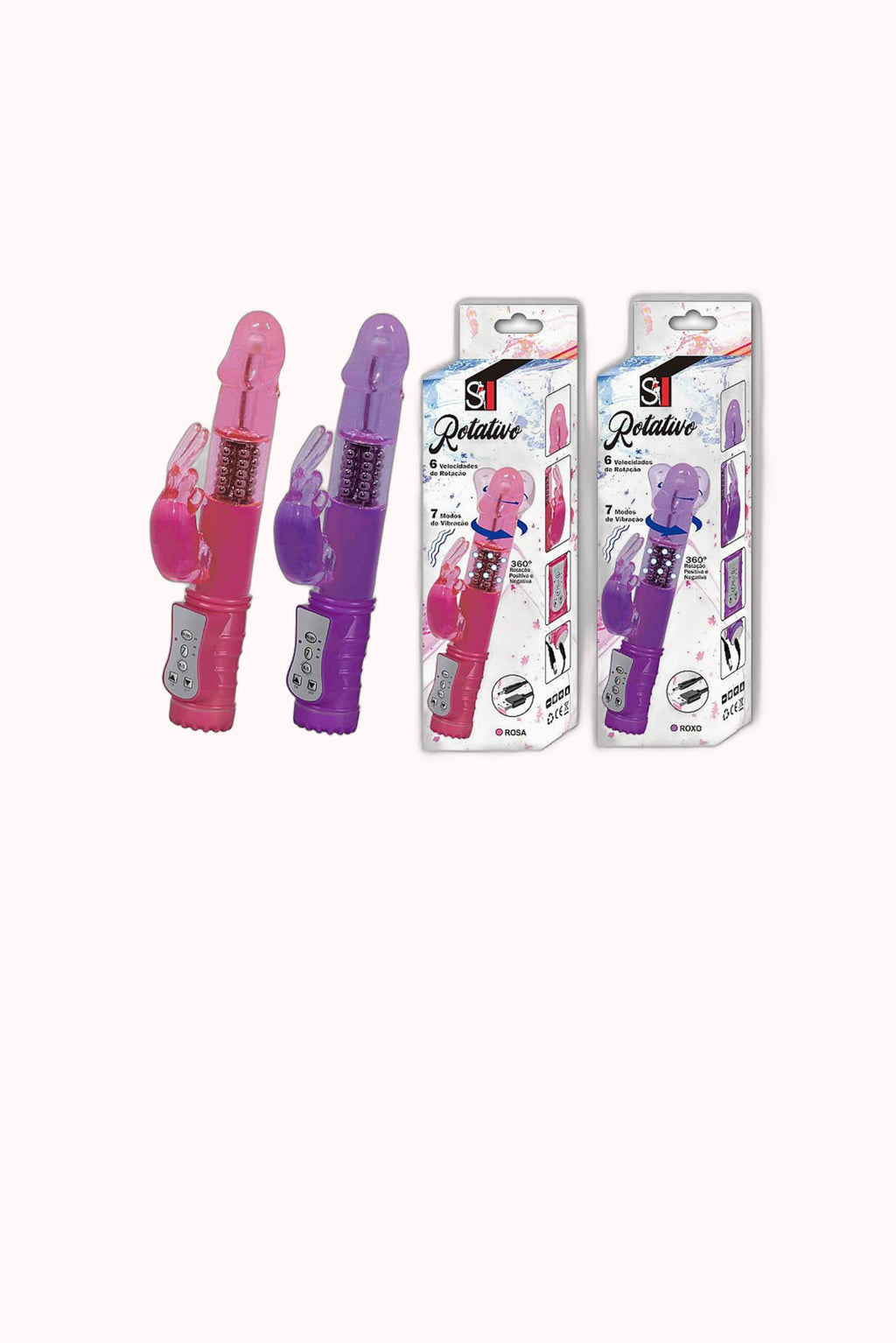 Vibrador Rotativo Liso Recarregável Rabbit – 7 Vibrações com Rotação 360º – Doce Malícia