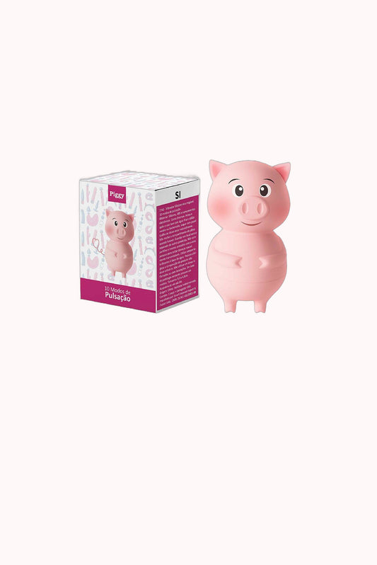 Vibrador Piggy/Porco em Silicone Recarregável – 10 Modos de Pulsação – Doce Malícia