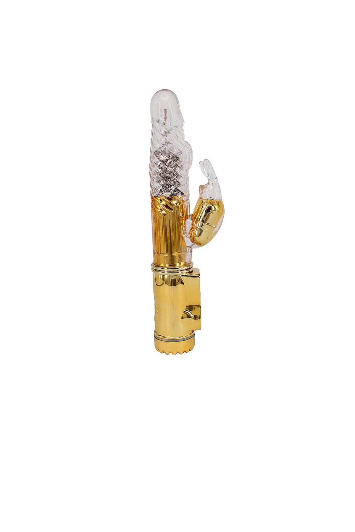 Vibrador Rabbit Metálico em Silicone em dourado – Doce Malícia