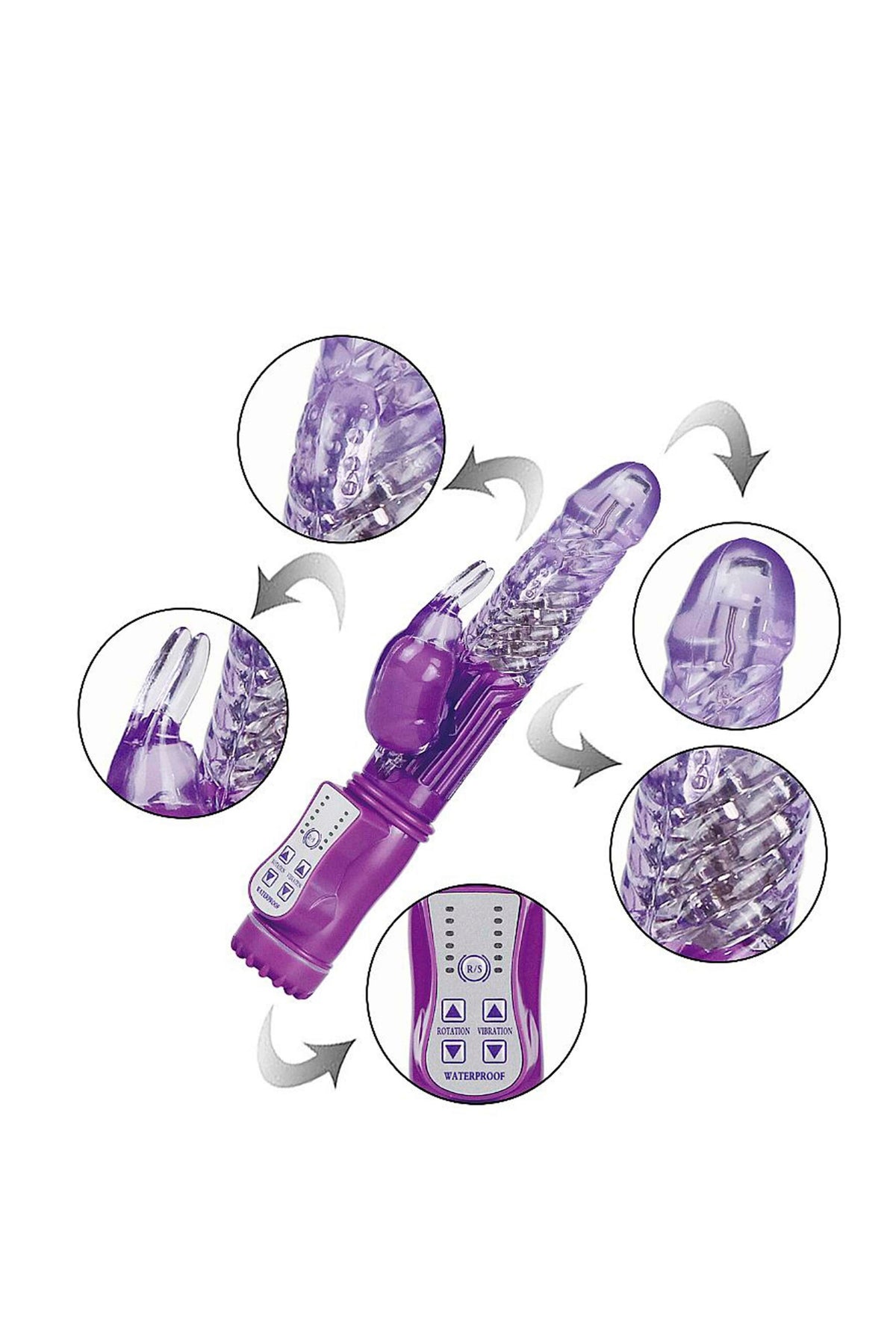Vibrador Rotativo em Silicone Recarregável em rosa – Doce Malícia