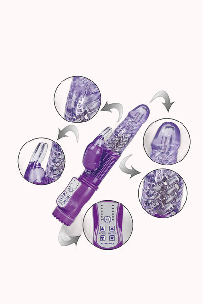 Vibrador Rotativo em Silicone Recarregável 36 Vibrações com Rotação – Doce Malícia