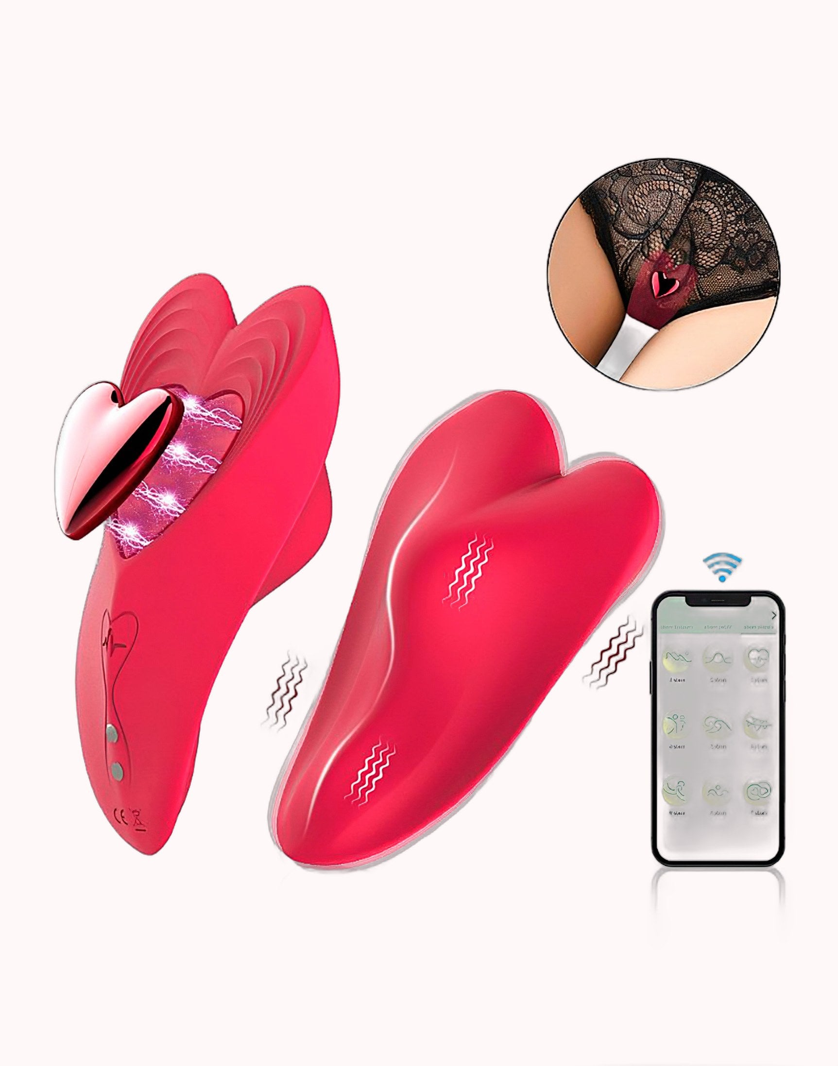 Vibrador de Calcinha Red Heart com App para Longa Distância – Doce Malícia