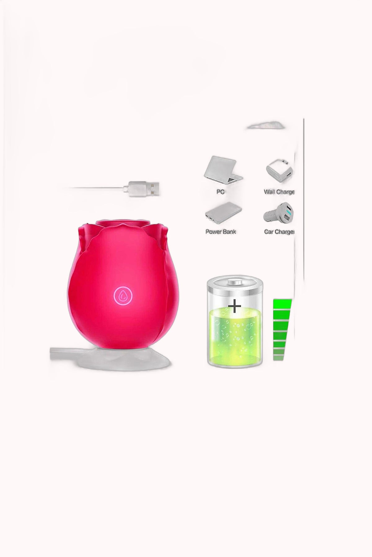 Vibrador Rosa Estimuladora Recarregável – 10 Modos de Pulsação – Doce Malícia