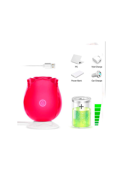 Vibrador Rosa Estimuladora Recarregável – em rosa – Doce Malícia