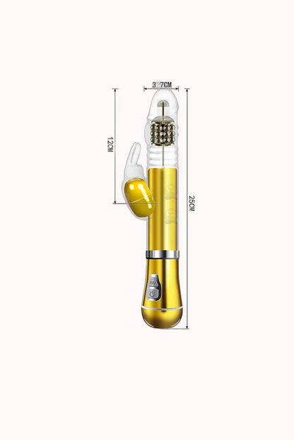 Vibrador Rotativo de Coelho Cromado Recarregável – Vai e Vem – Doce Malícia