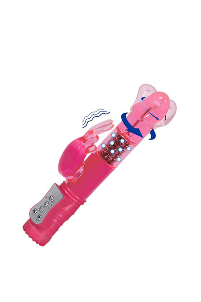 Vibrador Rotativo de Silicone com em rosa – Doce Malícia